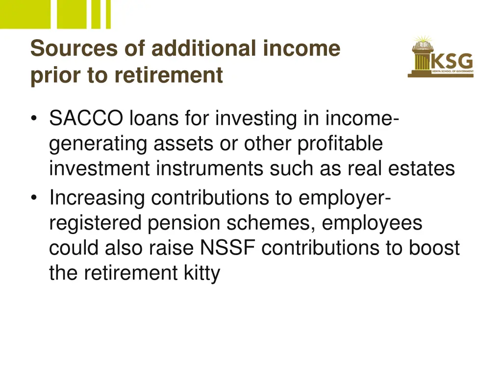 sources of additional income prior to retirement