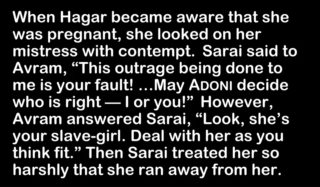 when hagar became aware that she was pregnant