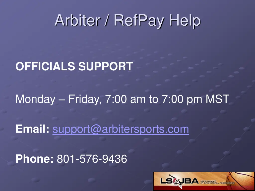 arbiter refpay help