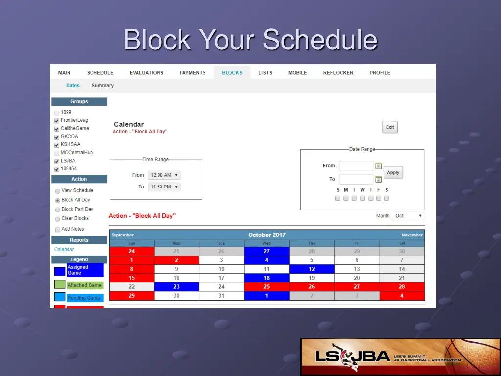 block your schedule