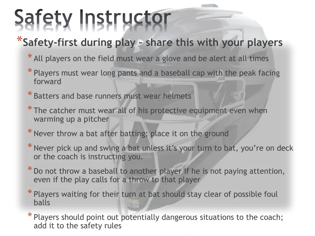 safety instructor safety first during play share