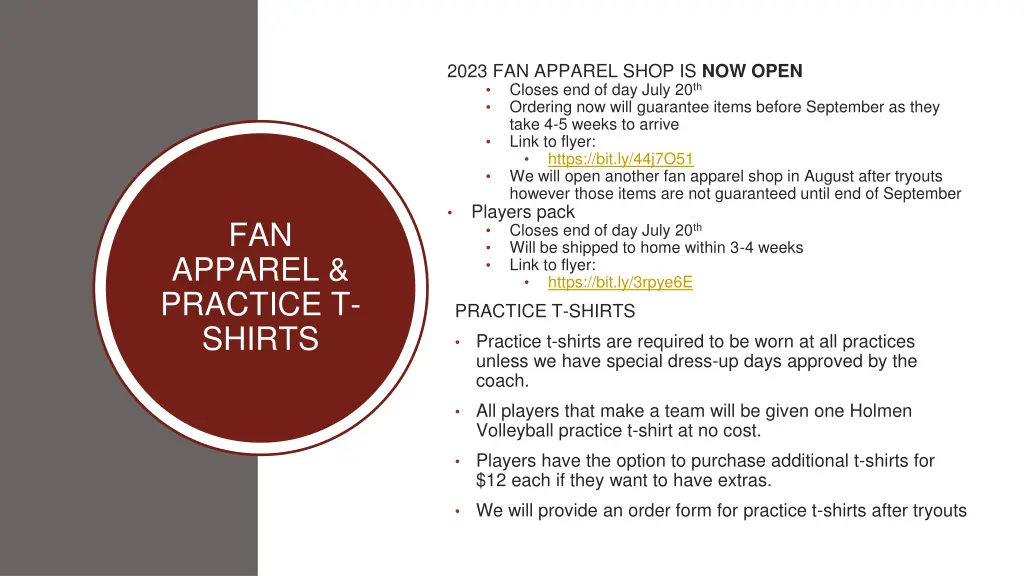 2023 fan apparel shop is now open closes