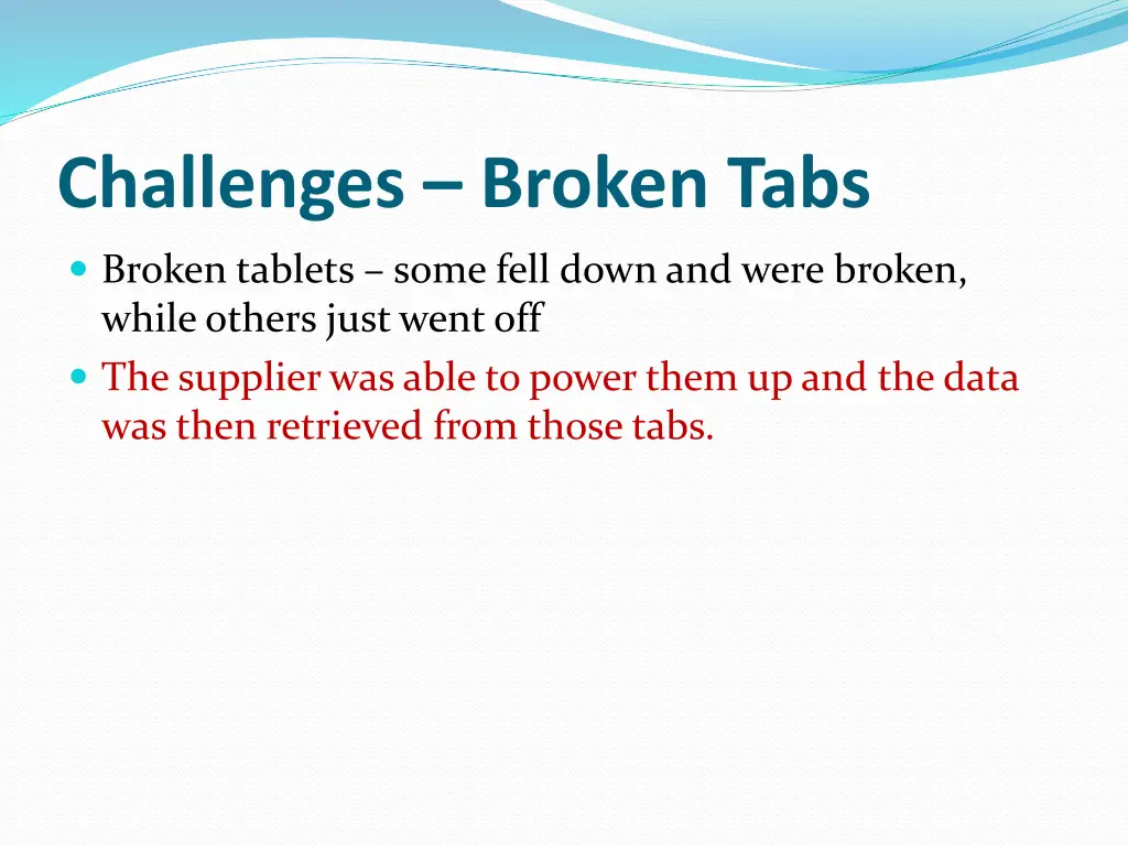 challenges broken tabs