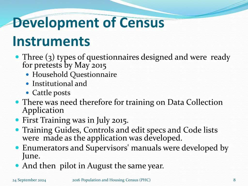 development of census instruments three 3 types