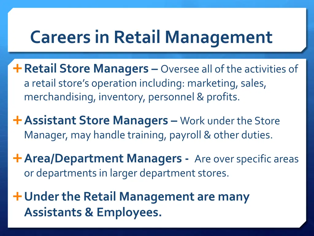 careers in retail management 1