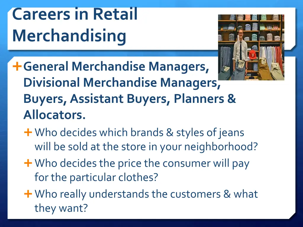 careers in retail merchandising