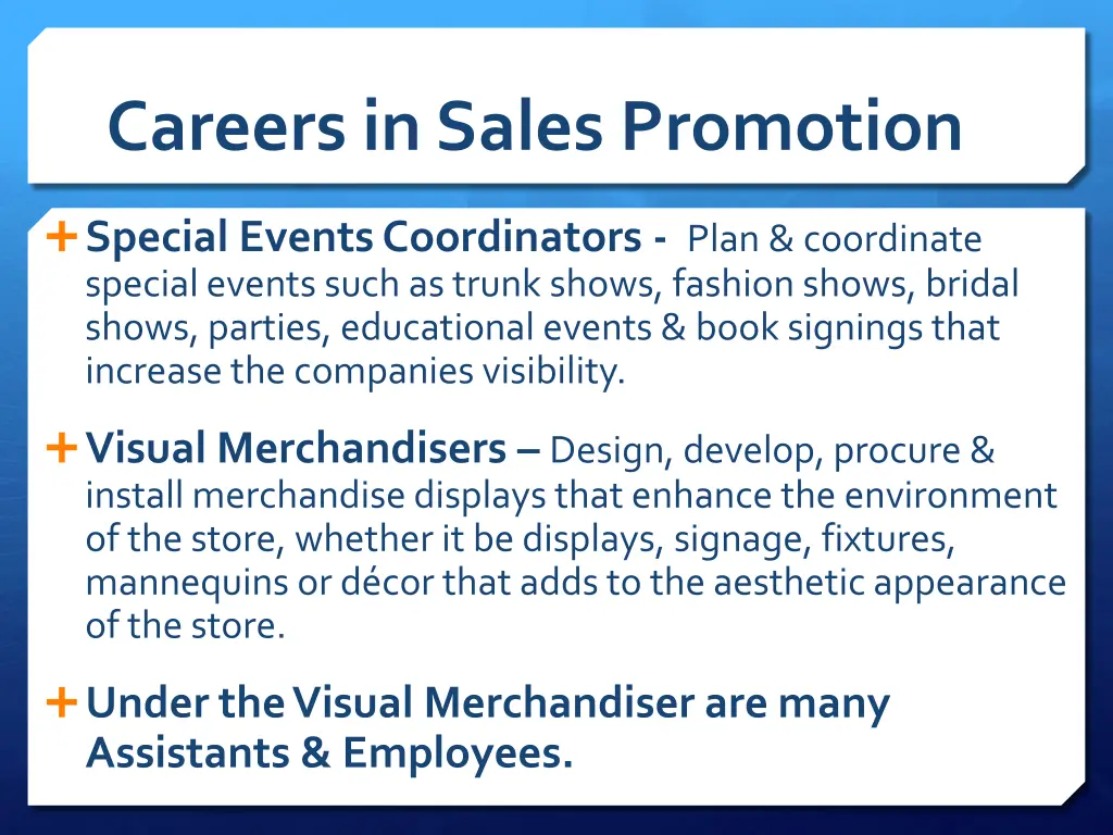 careers in sales promotion 2