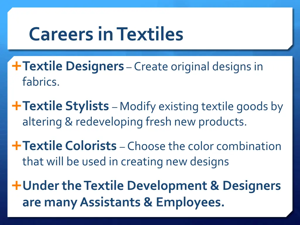 careers in textiles 1