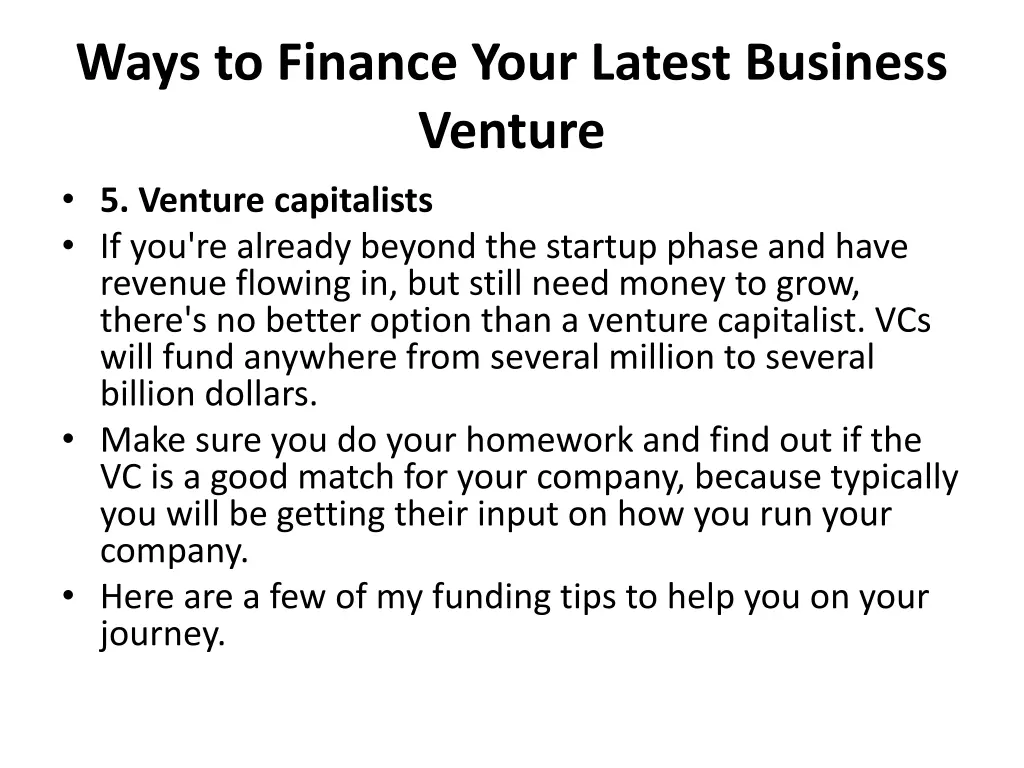 ways to finance your latest business venture 3