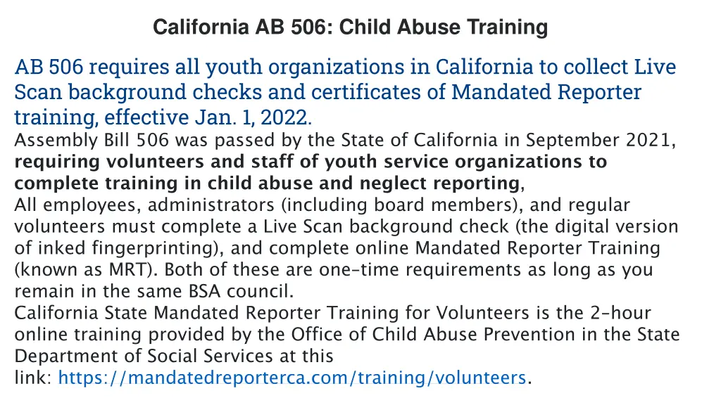 california ab 506 child abuse training