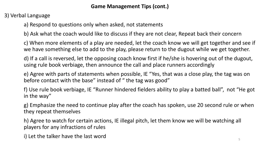 game management tips cont 1