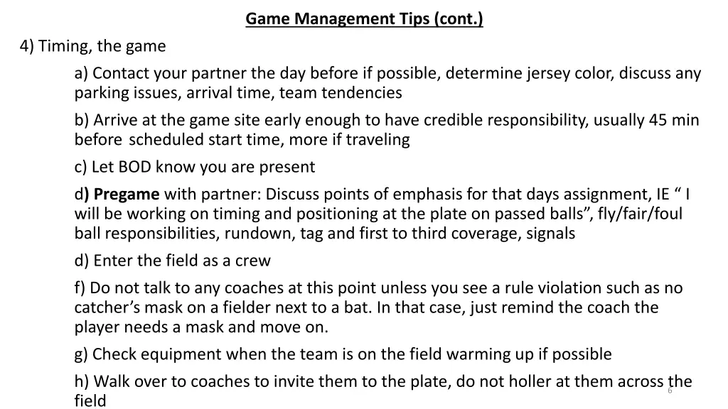 game management tips cont 2