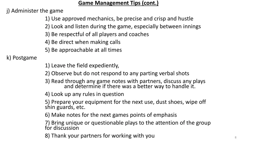 game management tips cont 4