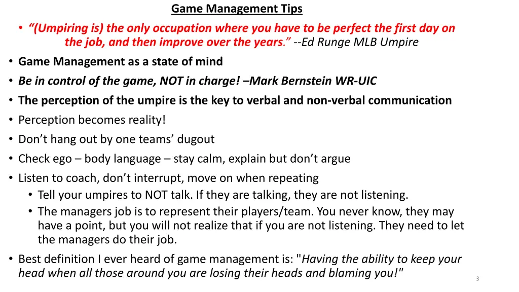 game management tips