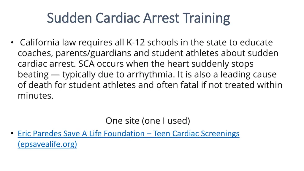 sudden cardiac arrest training sudden cardiac