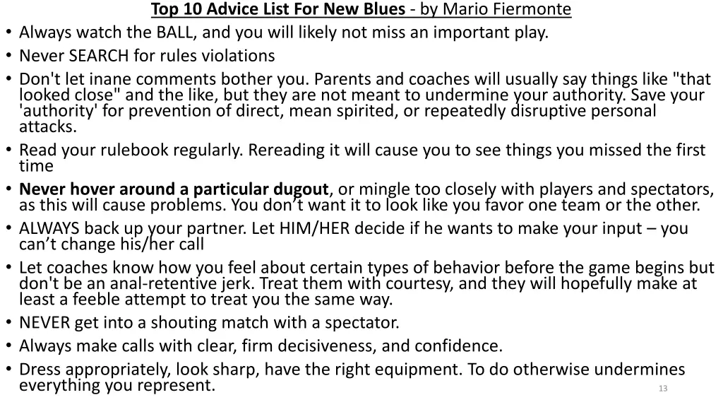 top 10 advice list for new blues by mario