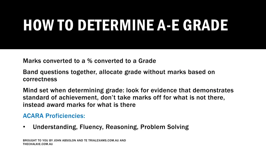 how to determine a e grade