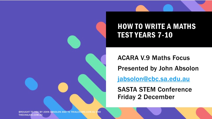 how to write a maths test years 7 10