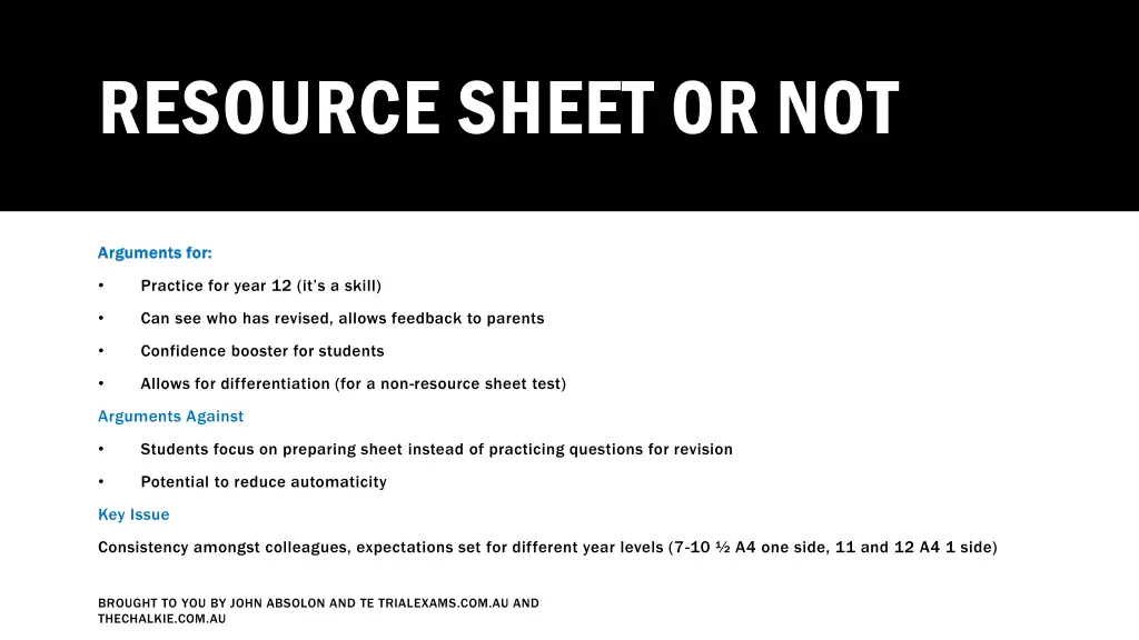 resource sheet or not