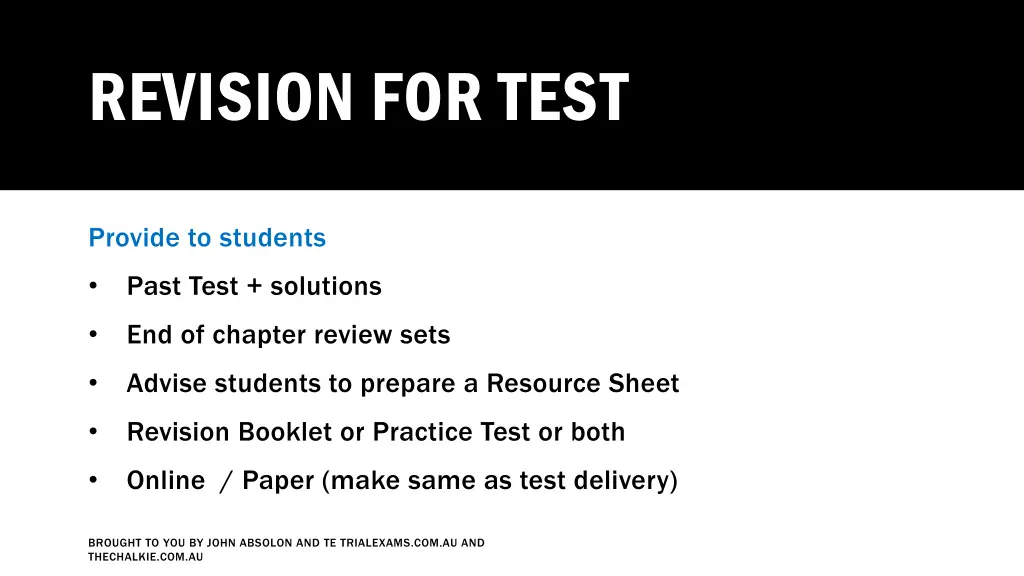 revision for test