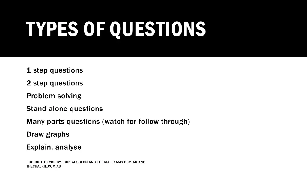 types of questions