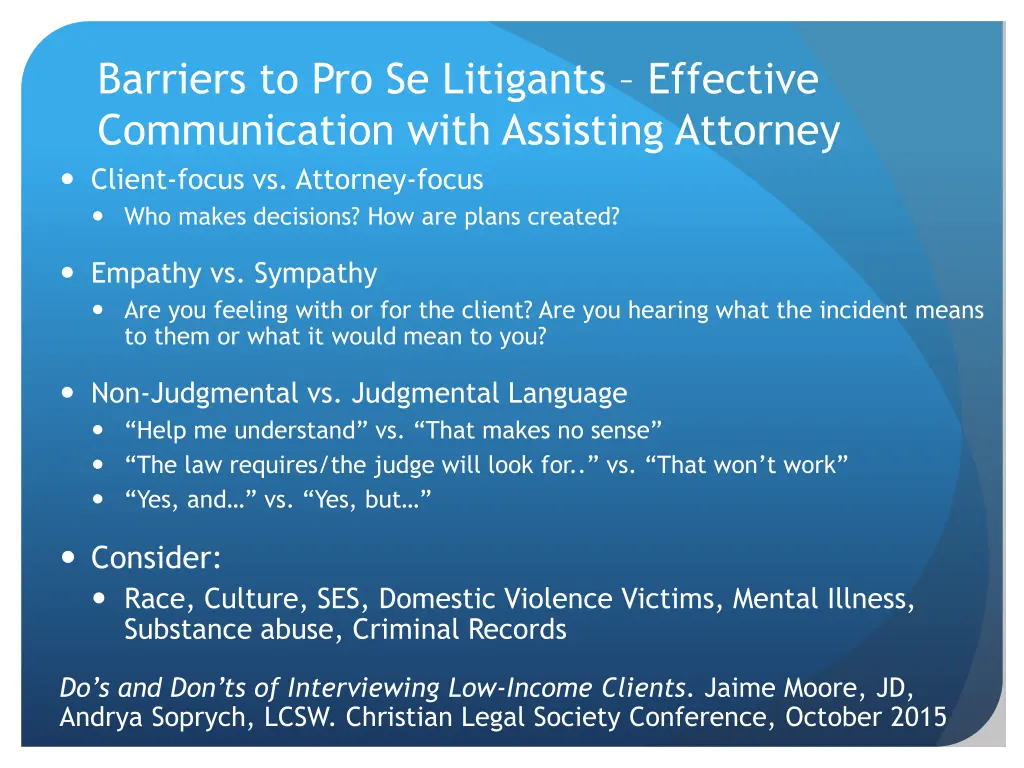 barriers to pro se litigants effective