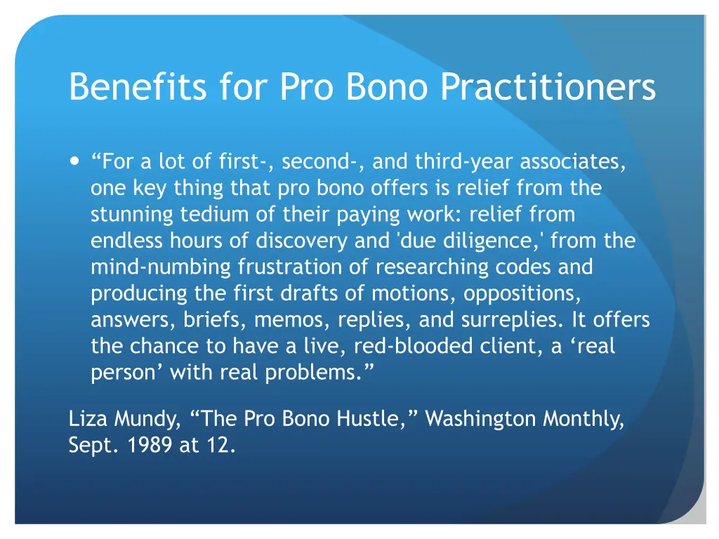 benefits for pro bono practitioners 2