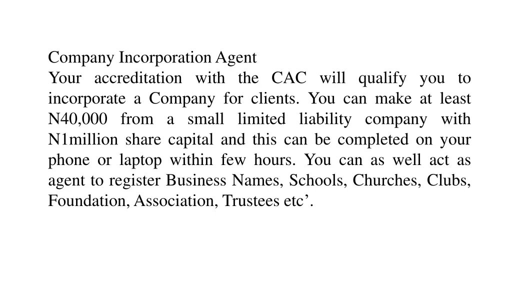 company incorporation agent your accreditation 1