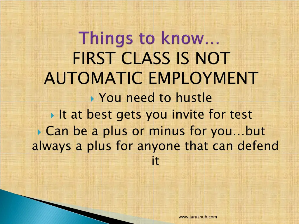 first class is not automatic employment you need