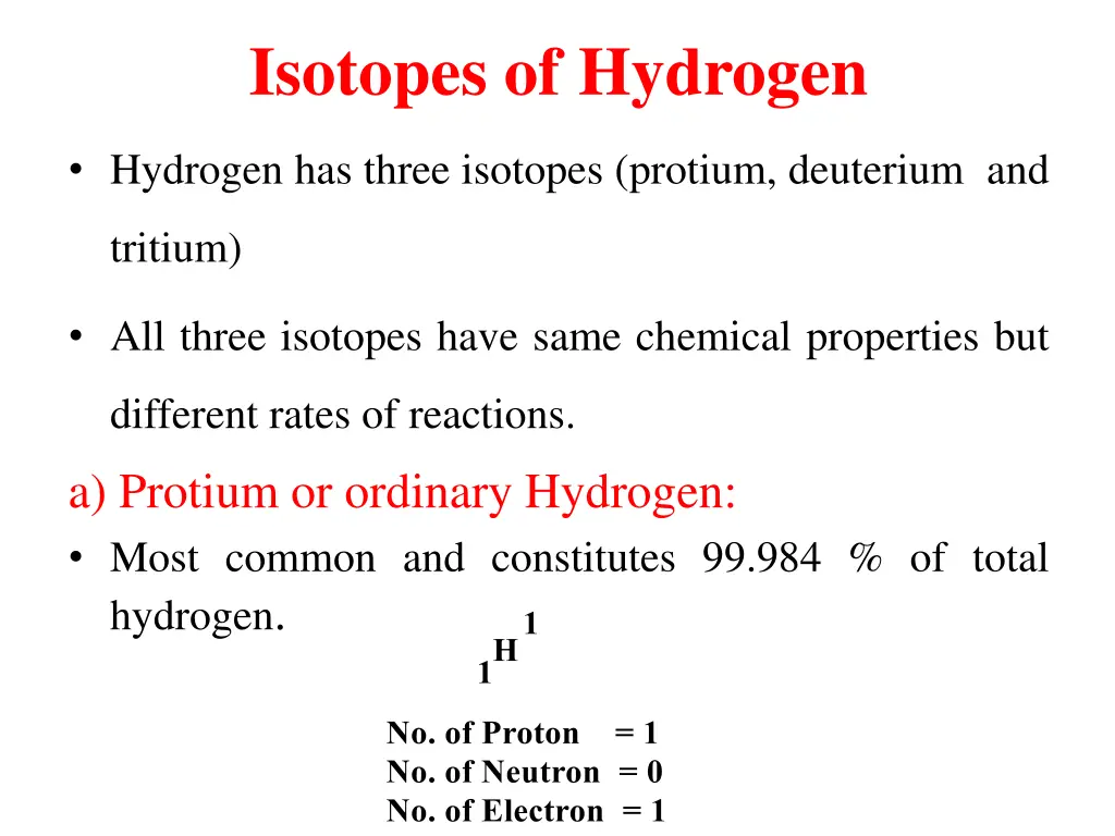 isotopes of hydrogen