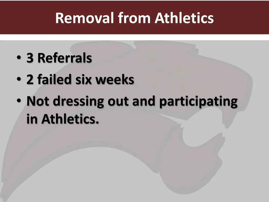 removal from athletics