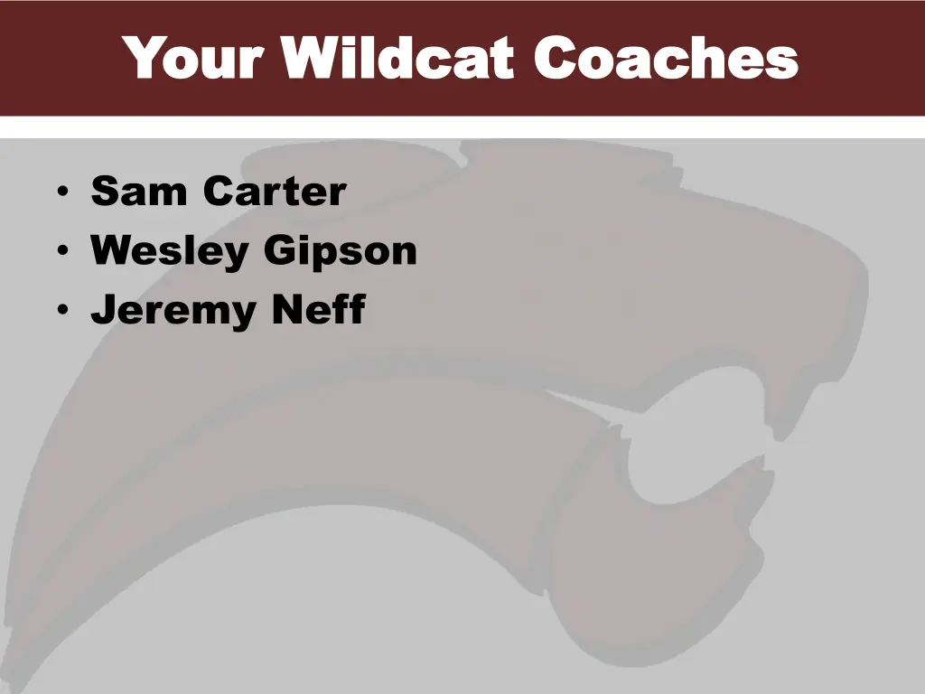 your wildcat coaches your wildcat coaches