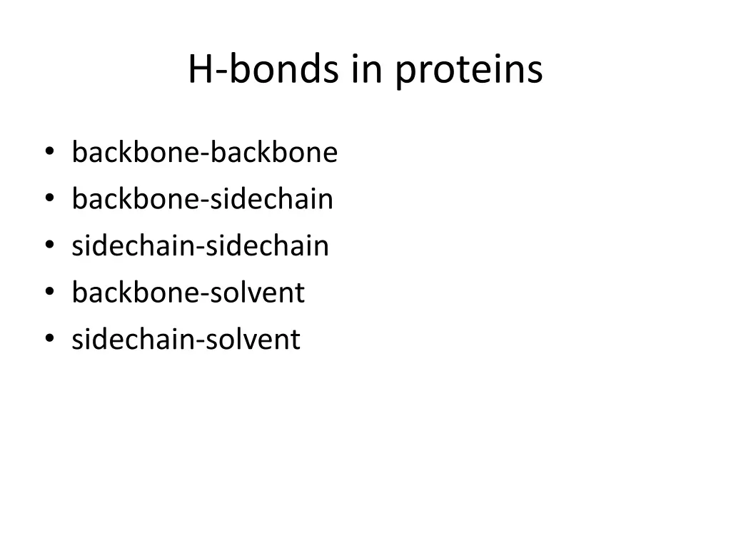 h bonds in proteins