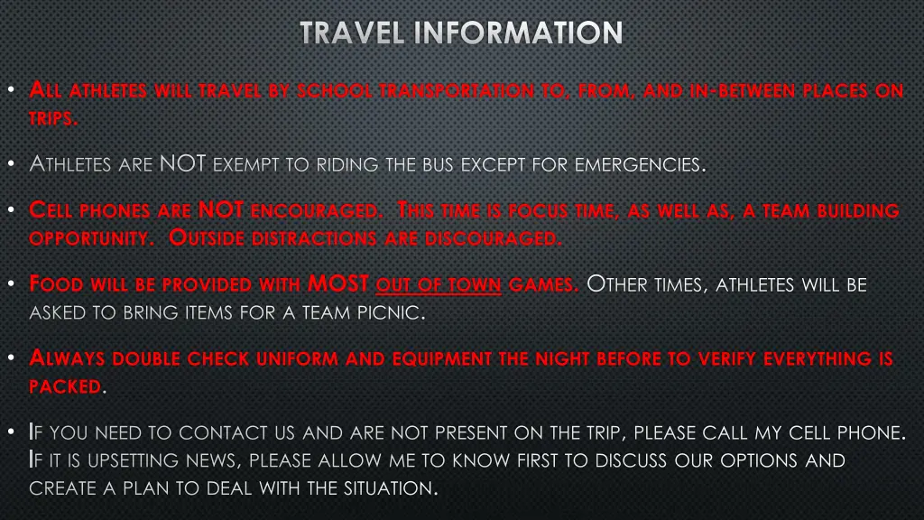 travel information