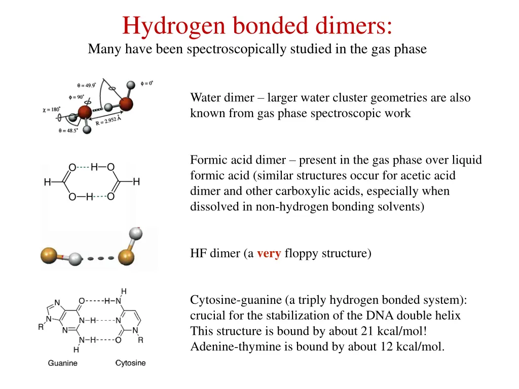 hydrogen bonded dimers many have been