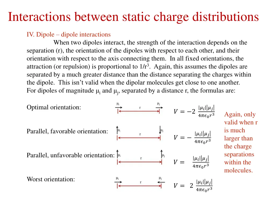 interactions between static charge distributions 3