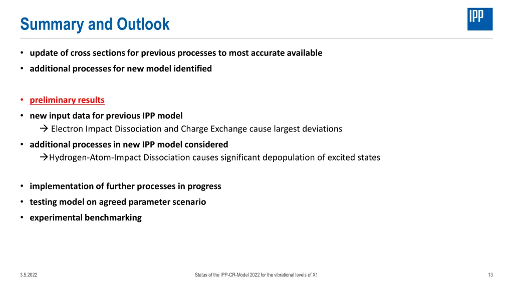 summary and outlook