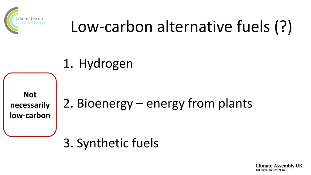 low carbon alternative fuels