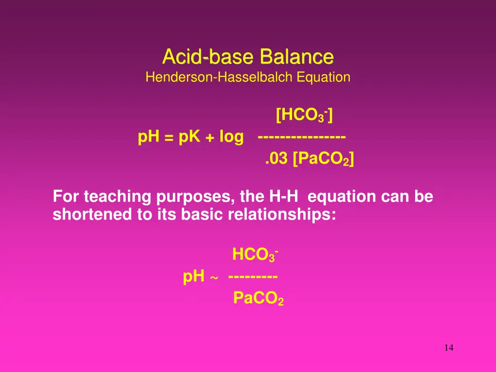 acid base balance henderson hasselbalch equation