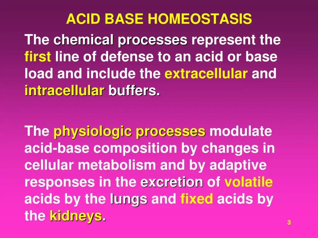 acid base homeostasis the chemical processes