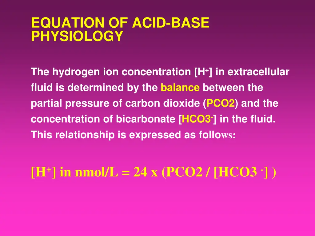 equation of acid base physiology