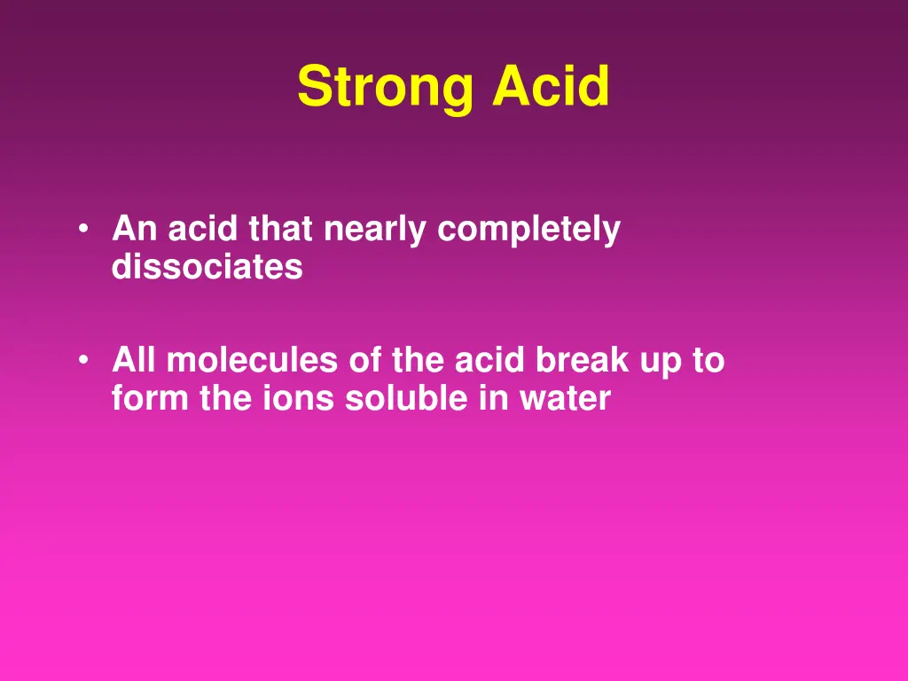 strong acid