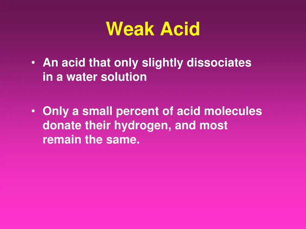 weak acid