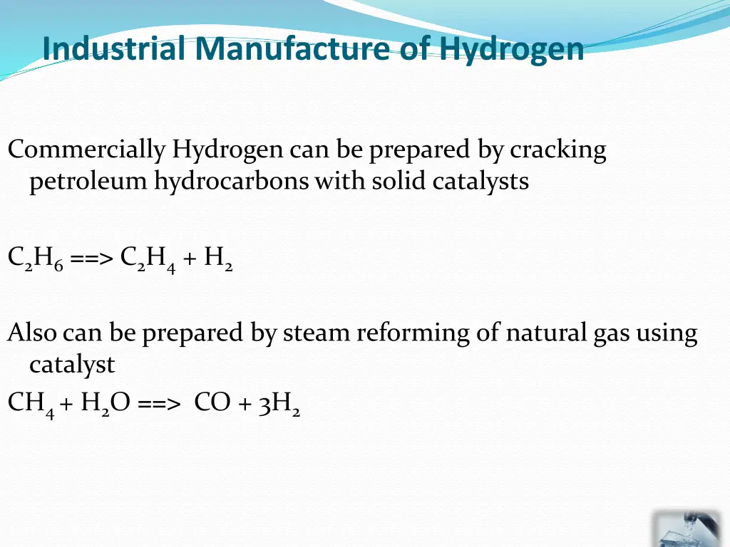 industrial manufacture of hydrogen 1