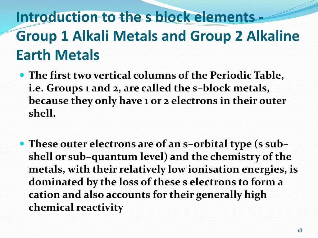 introduction to the s block elements group 2