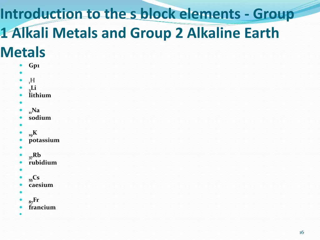 introduction to the s block elements group