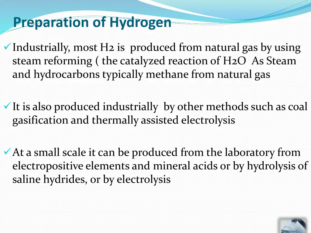 preparation of hydrogen