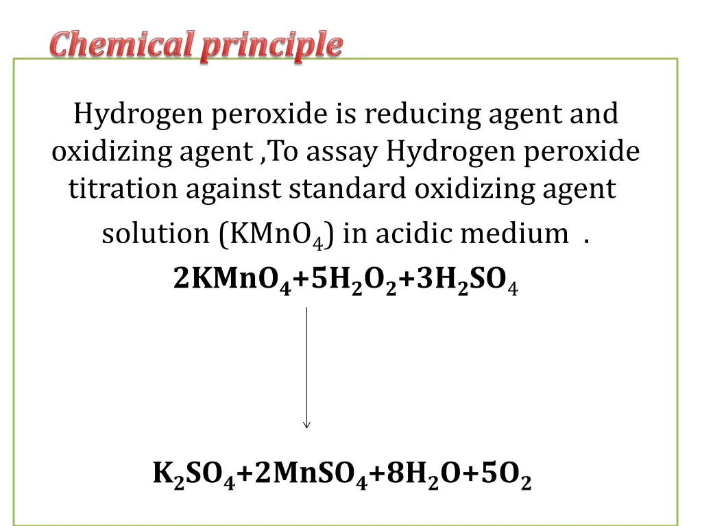 hydrogen peroxide is reducing agent and oxidizing