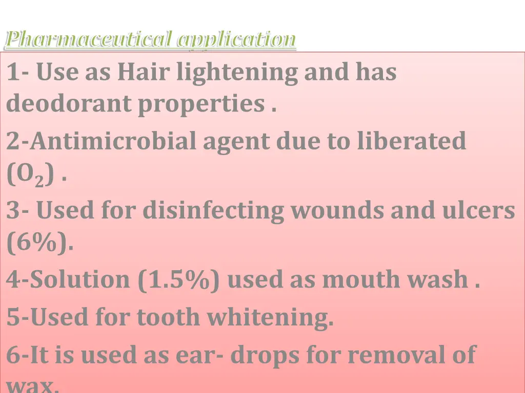 pharmaceutical application 1 use as hair