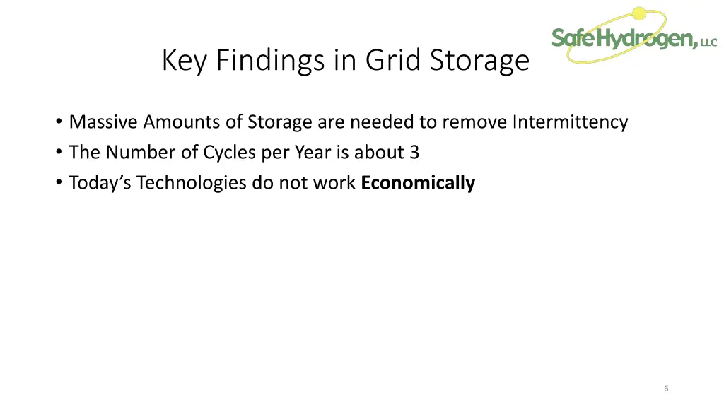 key findings in grid storage